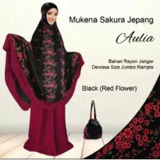 Mukena Bali Sakura Jepang Aulia Black Series Katun Rayon Jumbo Rempel Murah