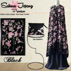 Mukena Bali Sakura Jepang Premium - Black