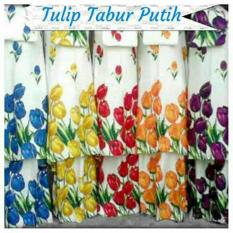 Mukena Bali Super Motif Tulip Tabur Putih