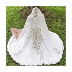 Mukena Bordir Manual Cantik Warna Putih Motif Bunga