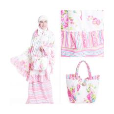 Mukena Cantik Dewasa Katun Motif Bunga Pink