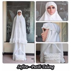 Mukena Cantik Terbaru Double Hycon Polos Indah Warna Putih Tulang