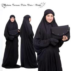 MUKENA DEWASA BALI TERUSAN POLOS CLARA HITAM