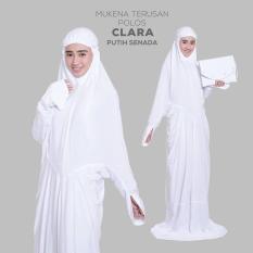MUKENA DEWASA BALI TERUSAN POLOS CLARA PUTIH SENADA