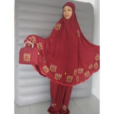 Mukena Katun Bordir Warna Rayon Merah
