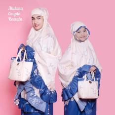 Mukena Katun Rosetta 01 Couple Ibu Anak Set Cantiq - Biru
