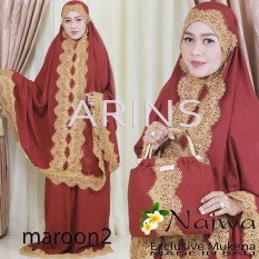 MUKENA NAJWA MAROON BY ARINS - MUKENA BALI - MUKENA CANTIK