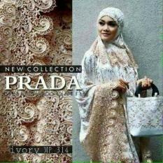 MUKENA P**DA + Tas ( Bahan sutra paris bordir dengan renda keong yang lebar) tersedia dalam 2 warna yaitu warna Milo dan Putih