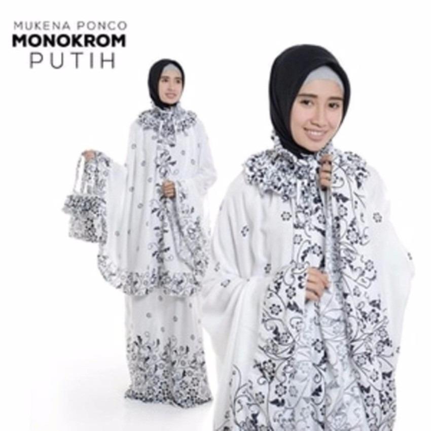 MUKENA PONCO BALI AOS MONOKROM PUTIH