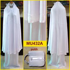 Mukena Putih Katun Rayon Polos Lis Pita - MU432A (Pita Putih)