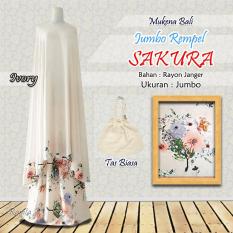 Mukena Rayon Bali Ukuran Jumbo Rampel Sakura Warna Ivory