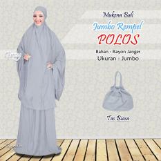 Mukena Rayon Bali Ukuran Jumbo Warna Polos Abu abu