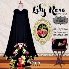 Mukena Rayon Bali Ukuran Super Jumbo LilyRose EXS Premium Warna Hitam