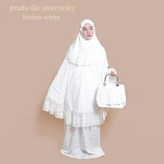 MUKENA RUKUH EXCLUSIVE HANTARAN KADO PRADA BORDIR PUTIH TULANG B WHITE