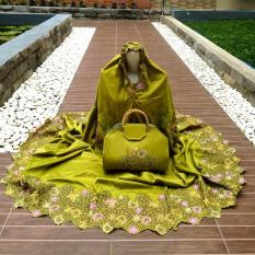 Mukena Rukuh Satin Silk Bordir Salsabila Hijau Lumut