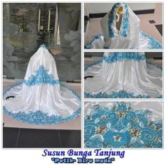 MUKENA SUSUN BUNGA TANJUNG (PUTIH BIRU)