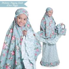 MUKENA TELEKUNG RUKUH ANAK SD 8-12TAHUN KATUN JEPANG BUNGA HIJAU