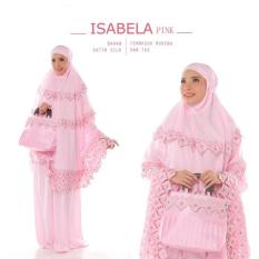MUKENA TELEKUNG RUKUH DEWASA SATIN SILK SUTRA BORDIR RENDA PINK