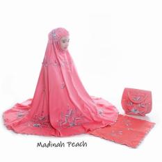 MUKENA TELEKUNG RUKUH EXCLUSIVE SUTRA SATIN BORDIR SULAM PEACH