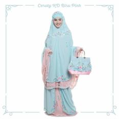 MUKENA TELEKUNG RUKUH KADO HANTARAN NIKAH CERUTY BIRU PINK BORDIR KD