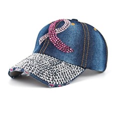 Multi Legenda 4 Warna Terbaru Seksi Produk Kesadaran Kanker Payudara Bisbol Topi Tenis Bertali Belakang Topi Wanita Berlian Imitasi Merah Muda Pita tutup Bling-Hitam-int: satu Ukuran-Internasional