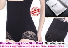 Munafie Long Lace Pants High Waist Renda Dengan Kawat Penyangga - Warna Hitam