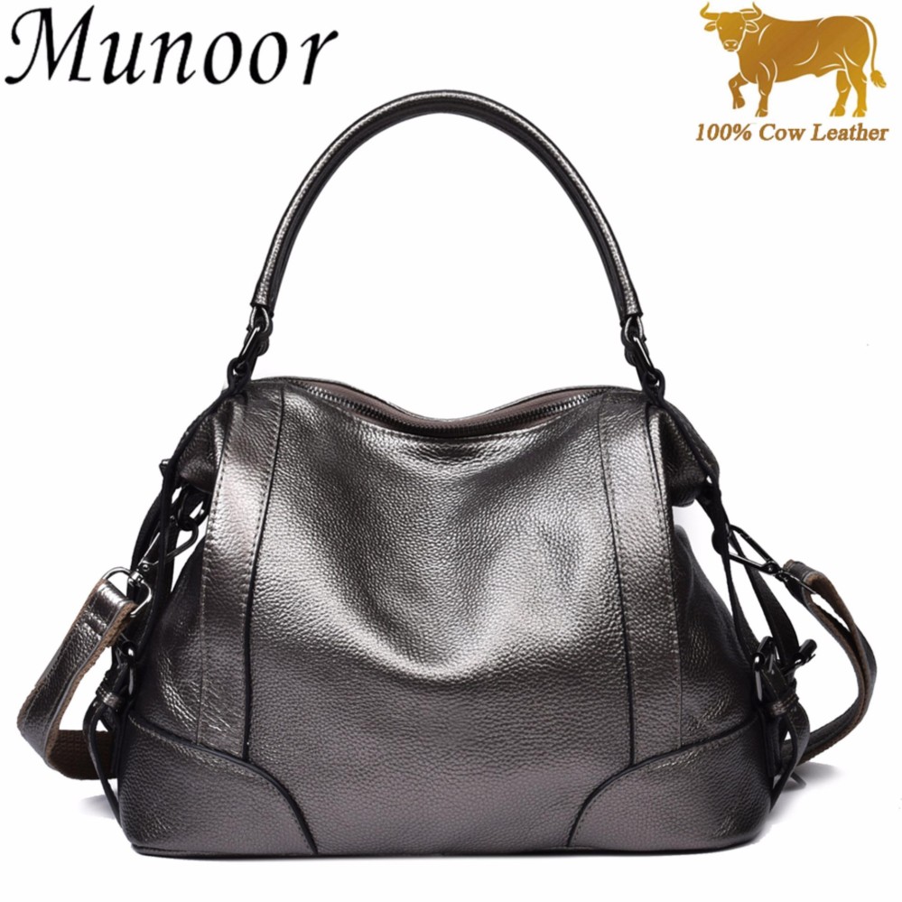 Munoor Genuine Leather Women Top-Handle Shoulder Bags beg kulit tulen tas kulit asli túi da chính hãng กระเป๋าหนังแท้ (Brown) - intl Munoor Genuine Leather Women Top-Handle Shoulder Bags beg kulit tulen tas kulit asli túi da chính hãng กระเป๋าหนังแท้ (Brown) - intl