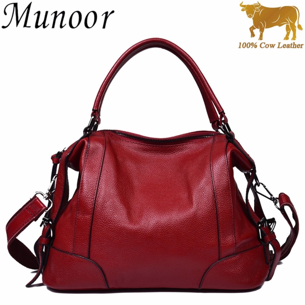 Munoor Genuine Leather Women Top-Handle Shoulder Bags beg kulit tulen tas kulit asli túi da chính hãng กระเป๋าหนังแท้ (Brown) - intl Munoor Genuine Leather Women Top-Handle Shoulder Bags beg kulit tulen tas kulit asli túi da chính hãng กระเป๋าหนังแท้ (Brown) - intl