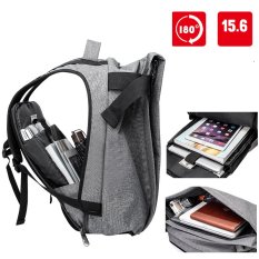 Munoor Kualitas Tinggi Pria Anti-pencurian 15.6 Inch Ransel USB Pengisian Port Business Travel Laptop Tas Sekolah College Bag Daypack (Grey)