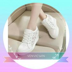 Murah Meriah Sepatu Wedges Brukat MD 10 Putih
