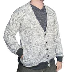 Muscle Fit Cardigan Pria V-neck Lambo - Putih