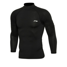 Musim Dingin Baju Fitnes Legging Baju Fitnes Kebugaran Lengan Panjang Berlari (Gambar hitam.)