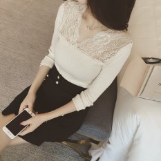 Musim Gugur Dan Musim Dingin Korea Fashion Style Warna Solid Legging Tank Top Yang Bisa Dipadukan Kemeja Rajut (Putih 301 Model) baju wanita baju atasan kemeja wanita blouse wanita
