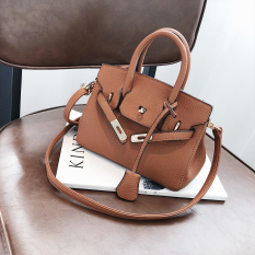 Musim Gugur Dan Musim Dingin Modis Motif Kulit Imitasi Tas Model Hermes Baru Tas Wanita (Brown Model Kecil)