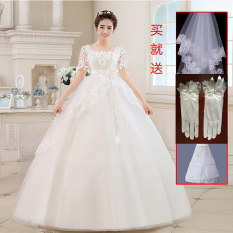 Musim Gugur atau Musim Dingin Wanita Hamil Gaun Pengantin Gaun (Putih Ikat Tinggi Qi) Baju Wanita
