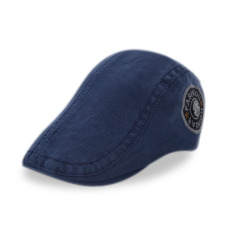 Musim Panas Perempuan Korea Modis Gaya Baret Topi Topi (Biru Tua (Lingkaran))