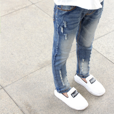 Jeans Musim Semi dan Musim Panas Anak-anak Celana Pensil Wanita Musim Semi dan Musim Gugur (Light Blue)