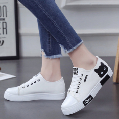 Sepatu Kets Putih Musim Semi dan Musim Gugur Perempuan Sepatu Santai Bernapas Kebugaran (Putih)