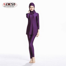 Muslim Dewasa Renang Setelan Cetak Pola Turkish Islam Baju Renang Jilbab-Internasional