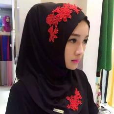 Muslim Syal Kepala Malaysia Crystal Head Set Hui Hui Nyaman Jilbab Warna-Intl
