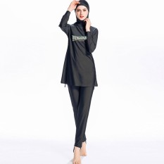 Muslim Jilbab Swimsuit Islam Gaya Panjang Penuh Swimwear Beachwear Burkini Burqini-Intl
