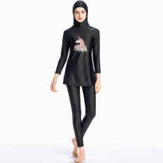Muslim Jilbab Swimsuit Islam Gaya Panjang Penuh Swimwear Beachwear Burkini-Intl