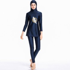 Muslim Swimwear untuk Wanita Wanita Sederhana Jilbab Swimsuit Islam Kostum Renang Burkini-Intl