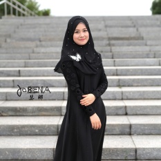 Muslim Sorban Bergaya Melayu Mudah Butterfly Warna Murni, Baru Pearl Chiffon Huizu Cover Kepala, Hitam-Intl