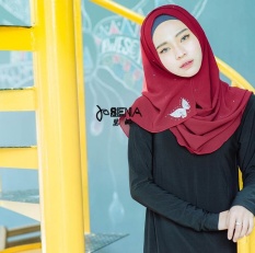 Muslim Sorban Bergaya Melayu Mudah Butterfly Warna Murni, Baru Pearl Chiffon Huizu Cover Kepala-Internasional