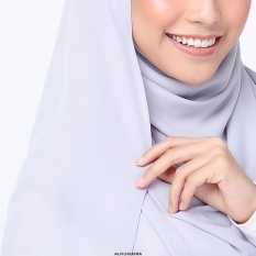 Muslim Sorban Bergaya Masker Dalam Bahasa Melayu) Pearl Chiffon Pure Color Long Handuk Huizu Islam Cover End CLAMP, Ungu Muda-Internasional
