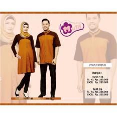Mutif Couple Series 05Dress Wanita Baju Koko Pria Baju Muslim Modern Baju Couple Katun Combed Kaos Coklat Kopi