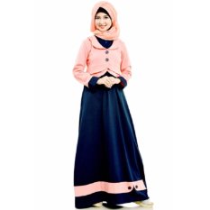 Mutif M-100 Dress Wanita Baju Muslim Modern Gamis Katun Combed Kaos Pink