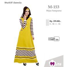 Mutif M-153 Dress Wanita Baju Muslim Modern Gamis Katun Combed Kaos Hijau Sampurna