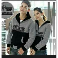 Jaket Couple/Sweater&Cardigan Wanita/Rompi Wanita/Jacket Wanita/Jaket Parasut Wanita/Kemeja Couple Family/Couple Family/Hoodii Couple Family/Jas Pria/Jacket MY TRIP ABU COUPLE
